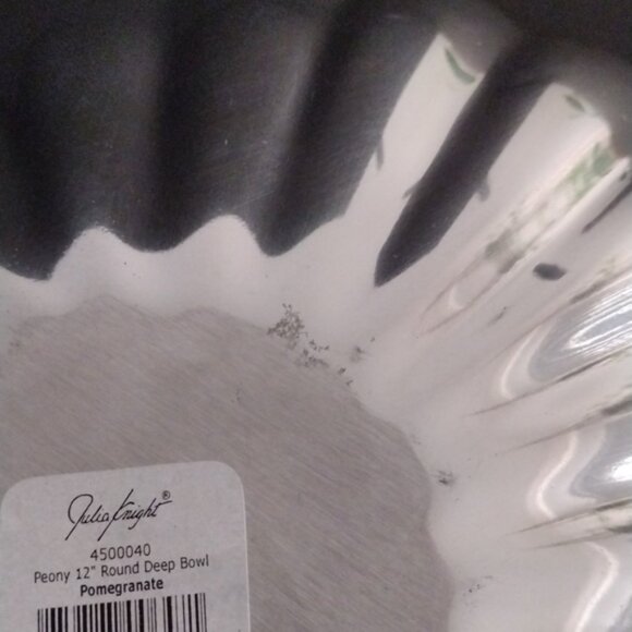 Julia Knight Peony 12" Round Deep Bowl Pomegranate - Picture 11 of 13